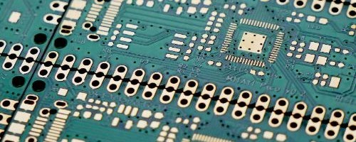 a close up of a printed circuit board